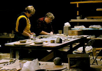 Work goes on in the Seldovia Potters' Guild studio