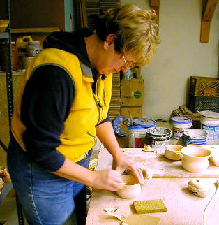 Work goes on in the Seldovia Potters' Guild studio