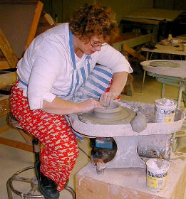 Work goes on in the Seldovia Potters' Guild studio