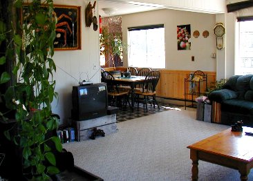 The living room at the Splash Zone house